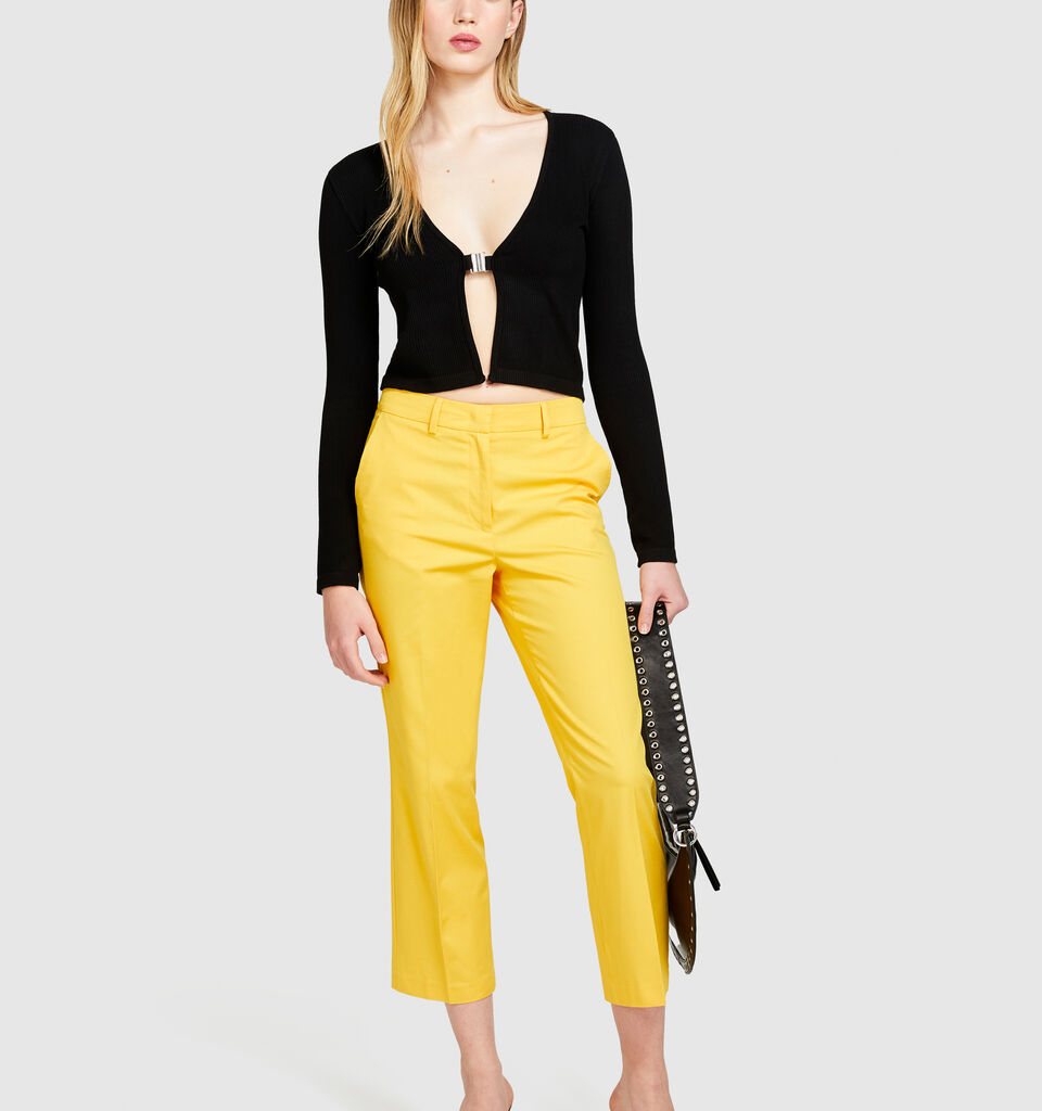 High-waisted trousers - women's high-waisted trousers - Yellow | Sisley image number 1